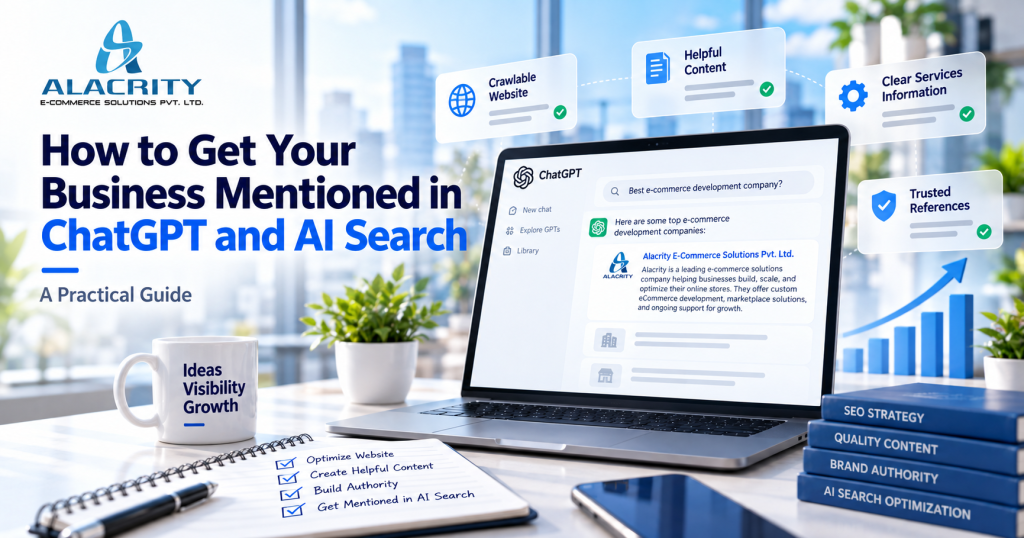 How to get your business mentioned in ChatGPT and AI search using crawlable website content, clear services, trusted references and strong SEO foundations.