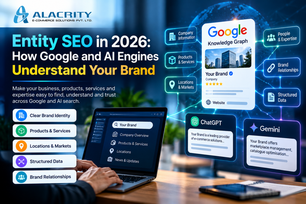 Entity SEO in 2026 showing how Google and AI engines understand your brand